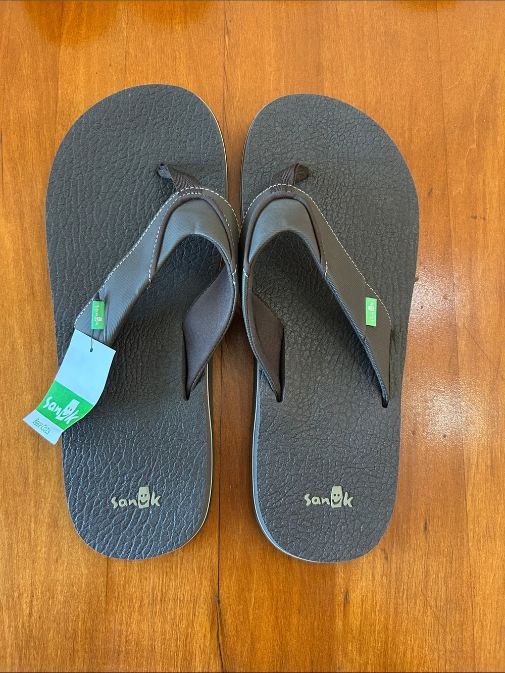 NWT Sanuk Beer Cozy Flip Flops Men’s 13 Brown NWT Comfort Beach Sandals